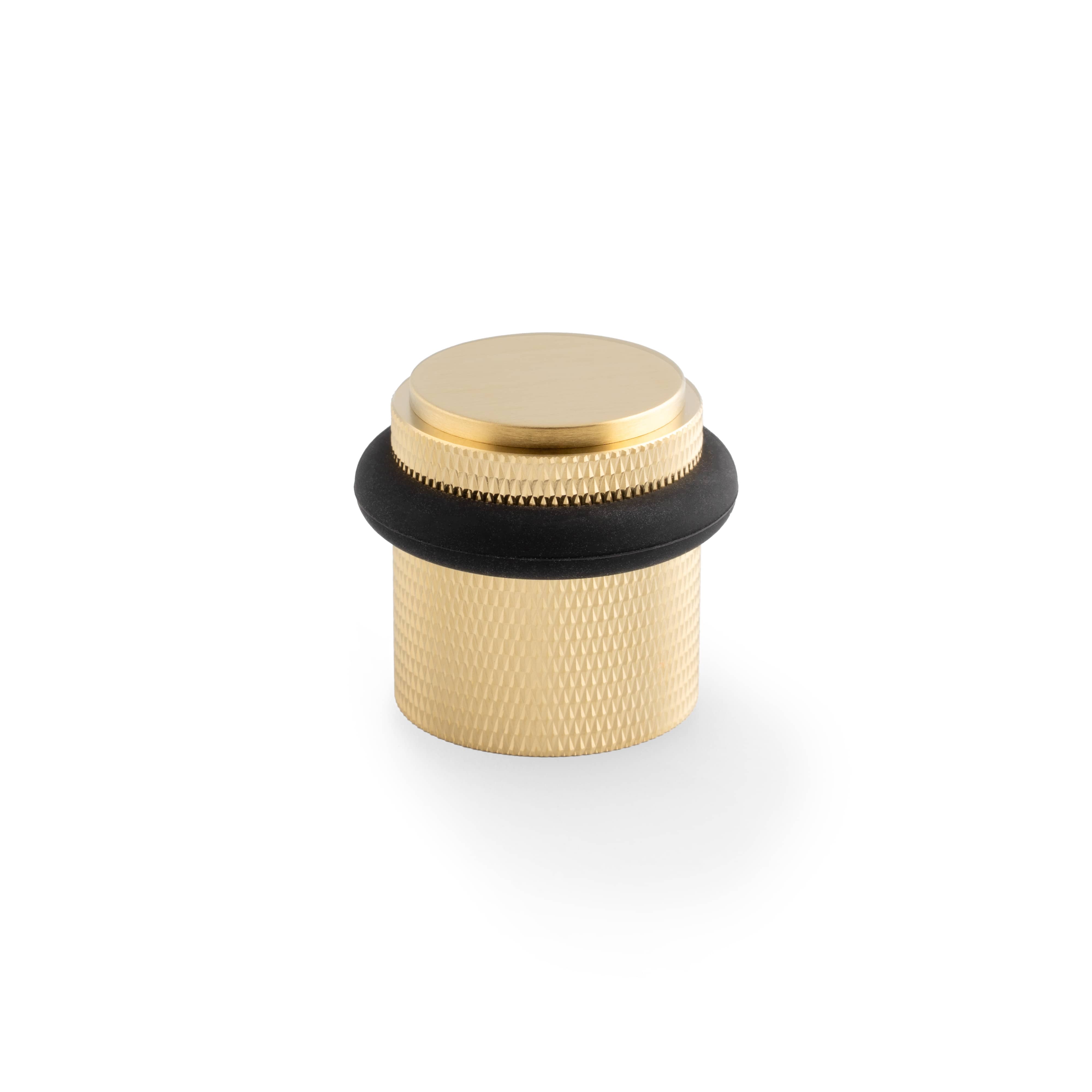 Brunel Floor Cross | Dørstopper i Børstet Messing Ø 35 mm x H 38,5 mm Alexander & Wilks AW639KSBPVD FINICC