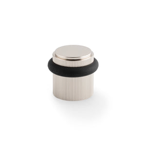 Brunel Floor Reeded | Dörrstopp i Blank Nickel