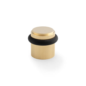 Brunel Floor Reeded | Dörrstopp i Borstad Mässing med Lack