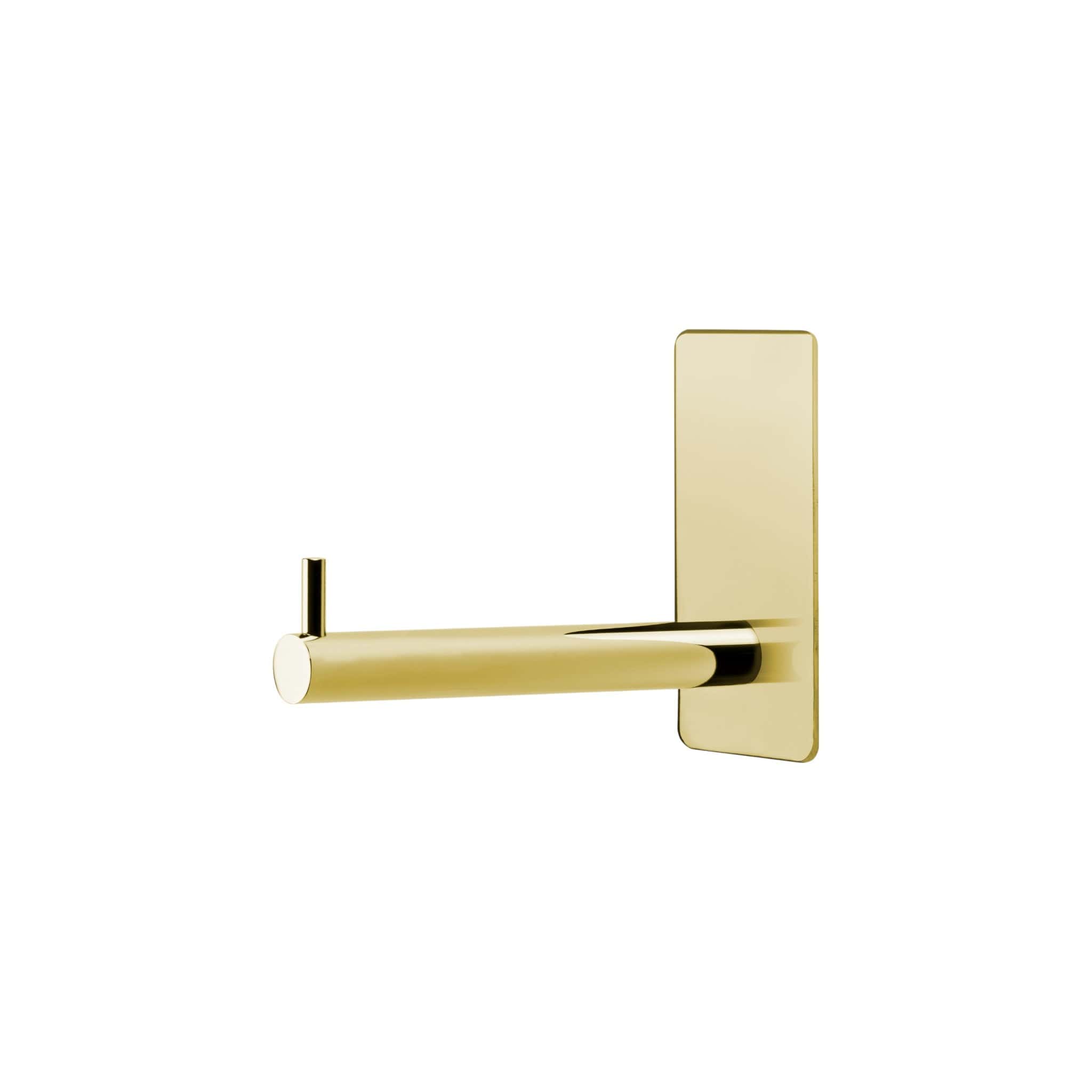 Base 200-R | Toiletrulleholder i Blank Messing - selvklæbende montering Beslag Design 605209-21 FINICC