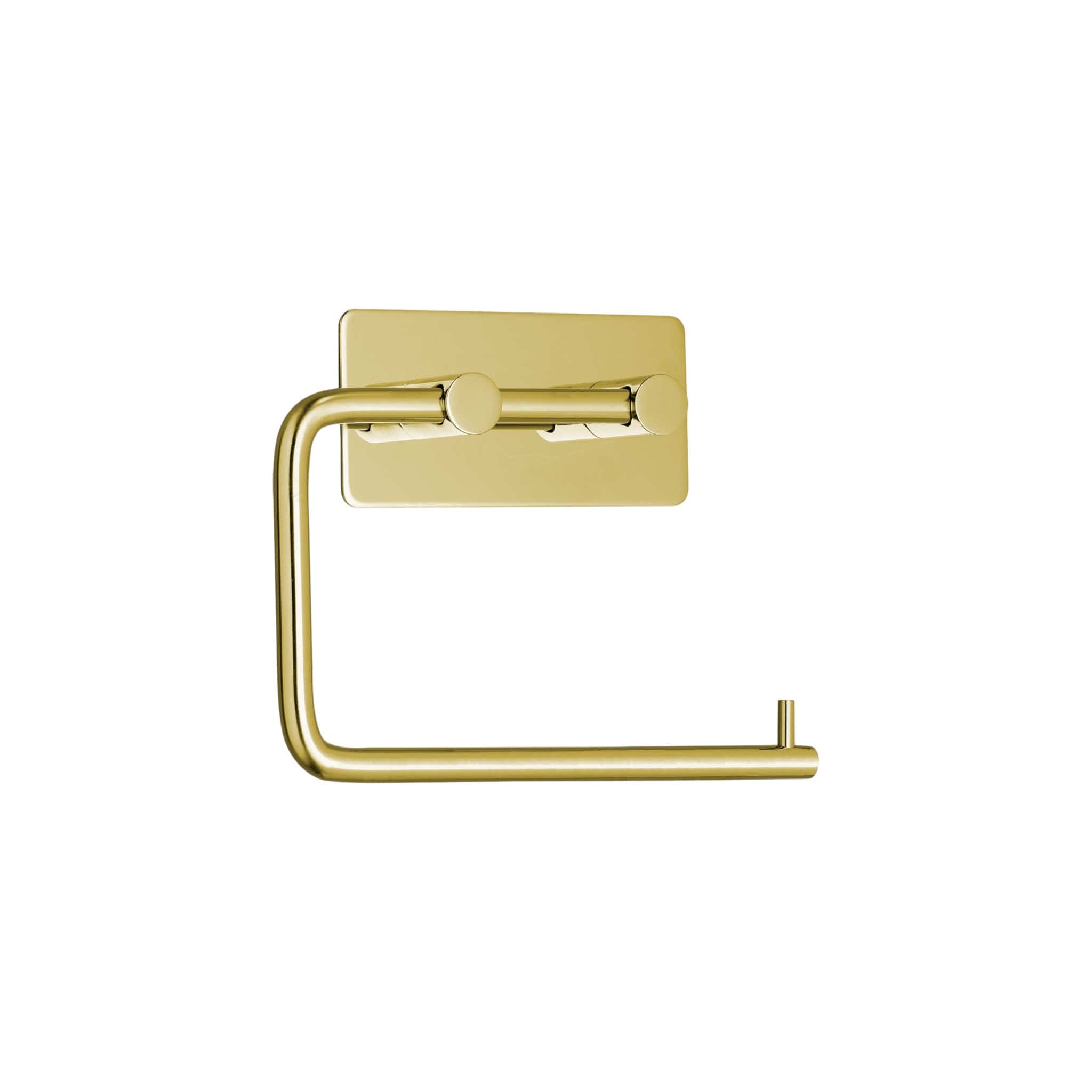 Base 200 | Toiletrulleholder i Blank Messing - selvklæbende montering Beslag Design 605208-21 FINICC