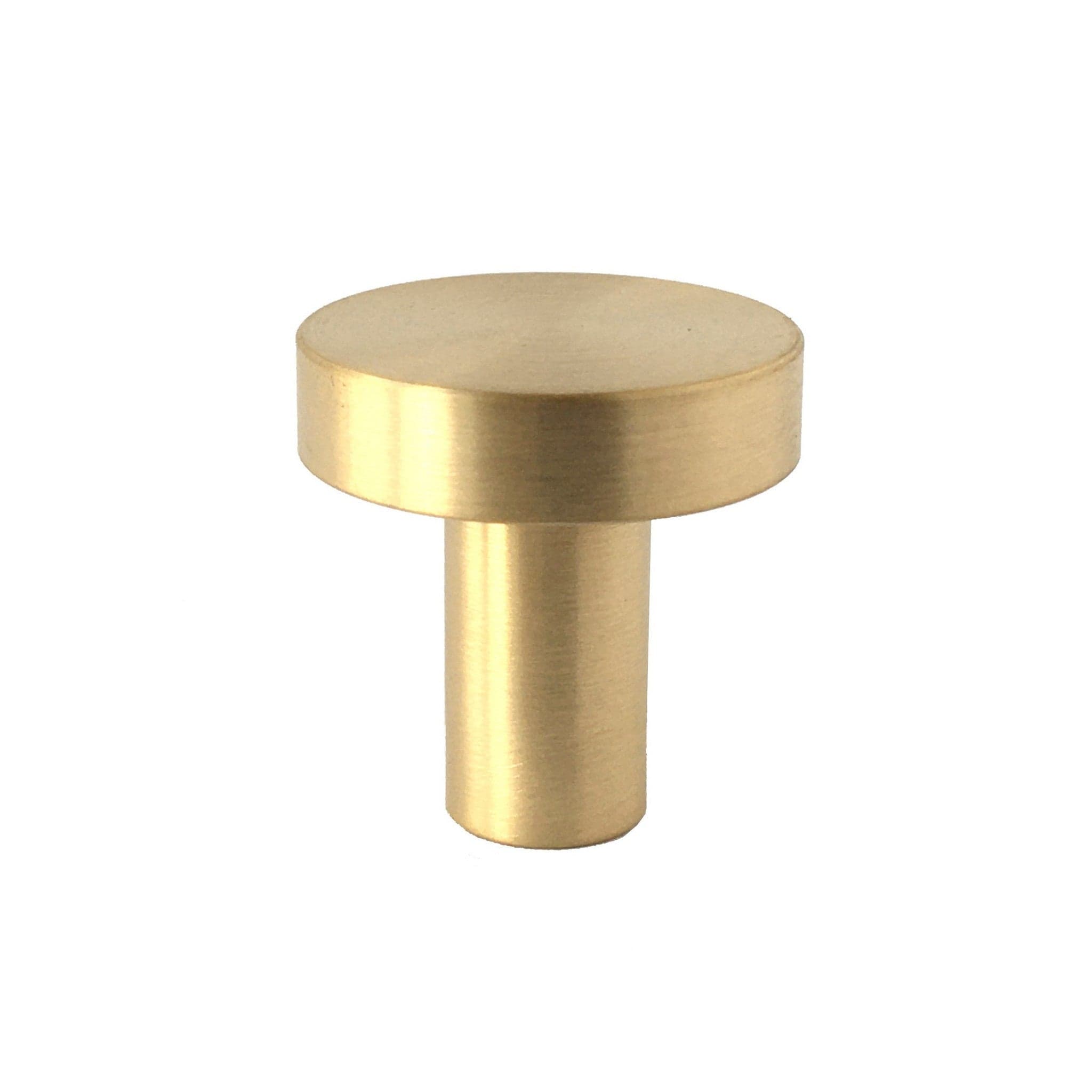 Contemporary | Knop i Børstet Messing uden Lak Ø 24 mm x D 24 mm I-REFINE IR-250004 FINICC