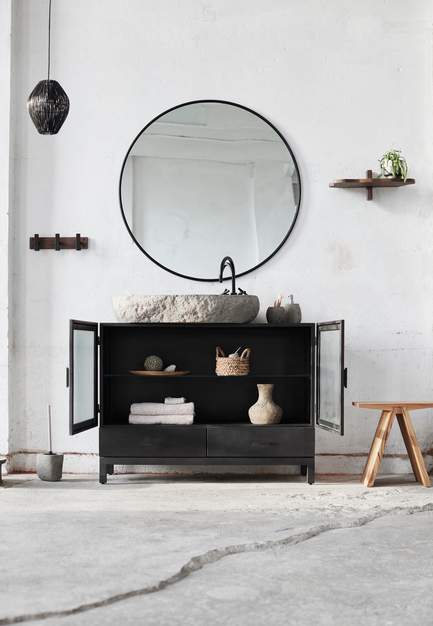 Copenhagen | Spegel i Svart - Ø 110 cm