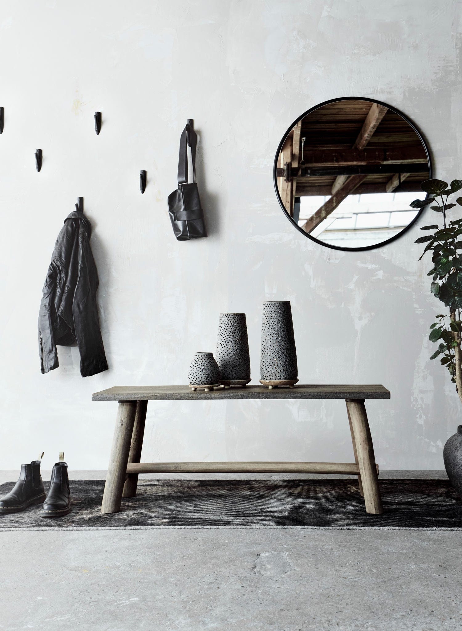 Copenhagen | Spegel i Svart - Ø 80 cm
