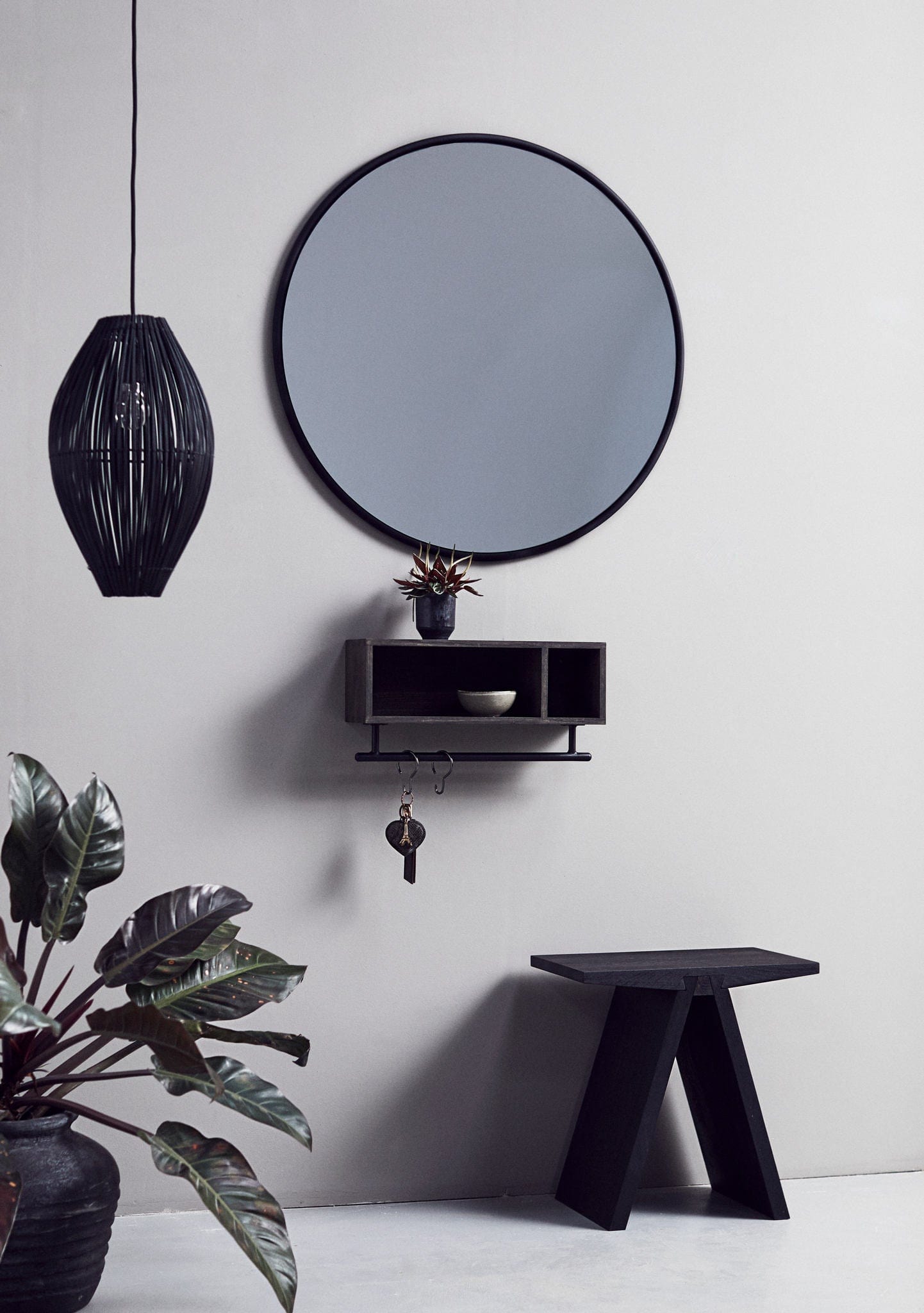 Copenhagen | Spegel i Svart - Ø 80 cm