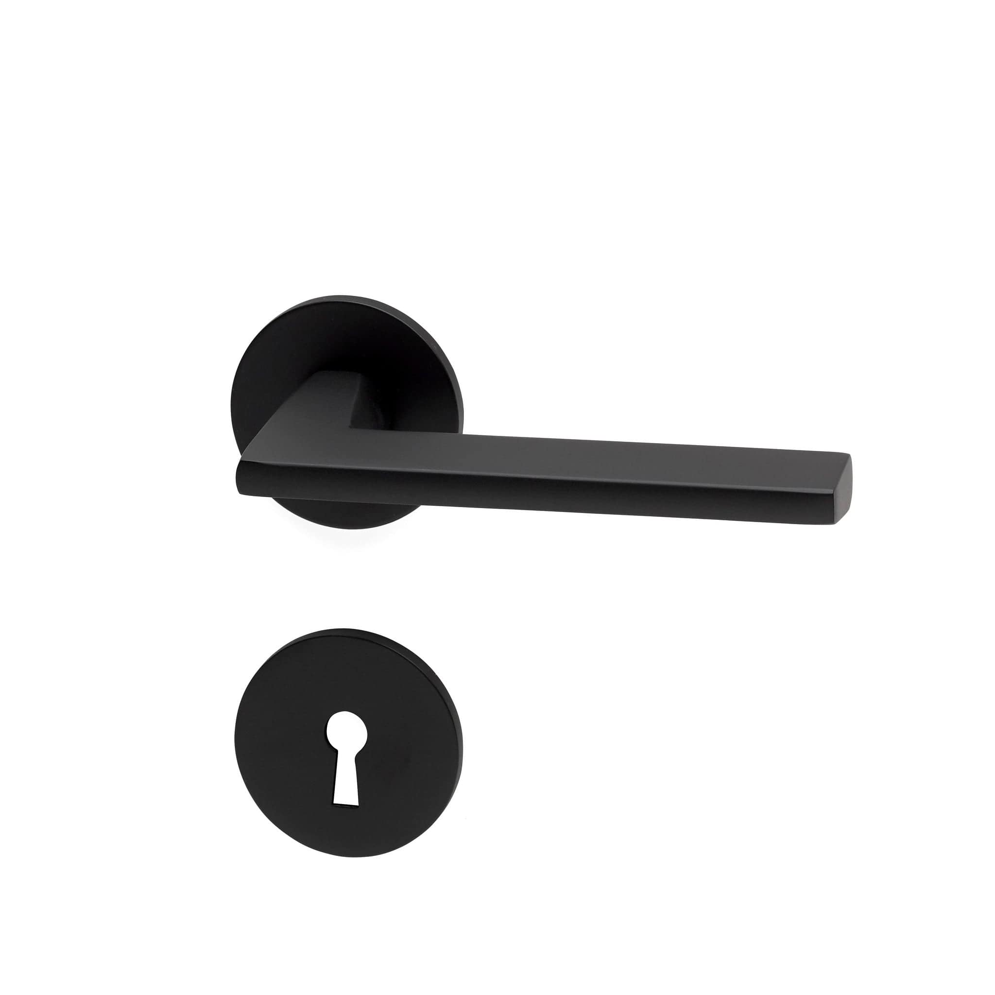 Denver | Dørhåndtag i Mat Sort inkl nøgleskilte L 124 mm (C/C 30 mm) Habo HB-18664 FINICC