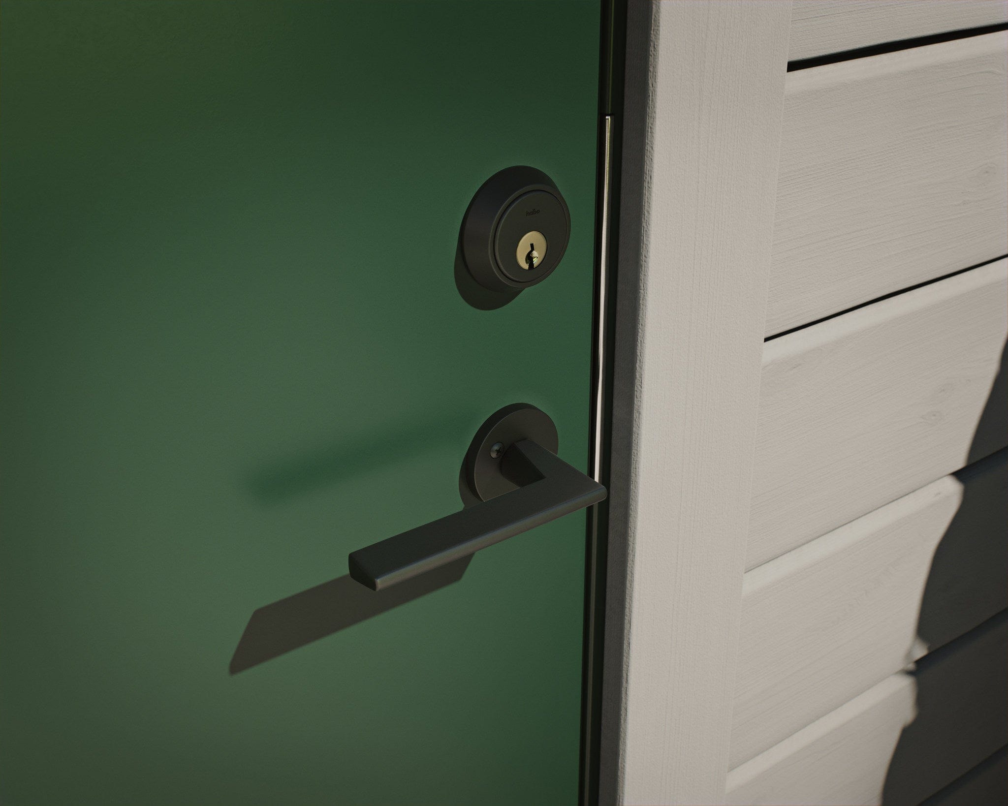 Denver | Dørhåndtag i Mat Sort - til hoveddør Habo HB-18661 FINICC