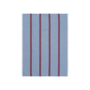 Hale Tea Towel - Faded Blue/Burgundy