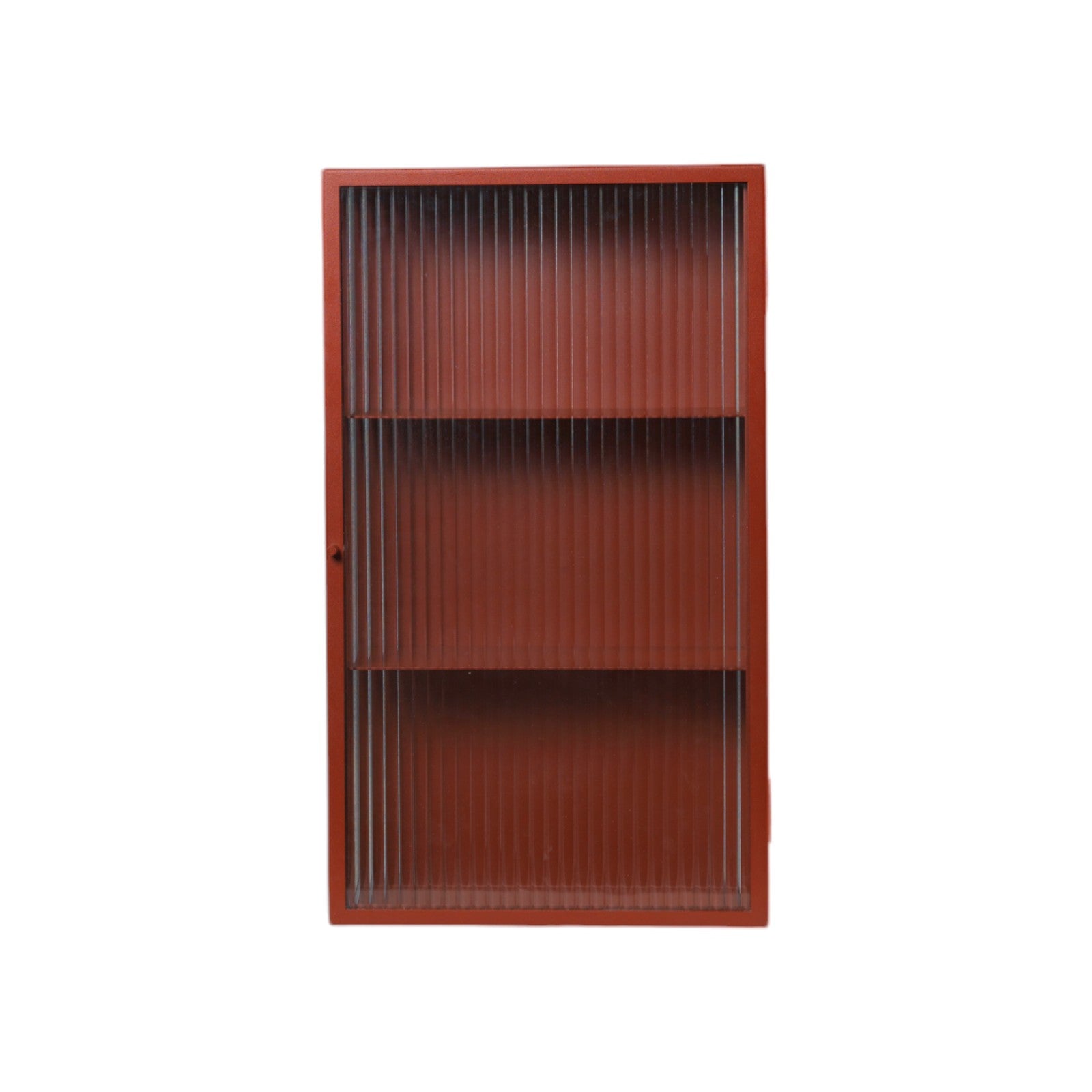 Haze Wall Cabinet - Reeded Glass - Oxide Red