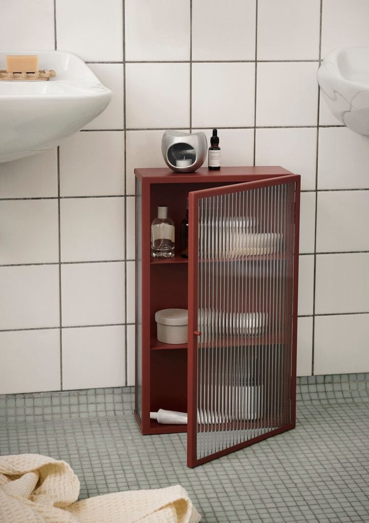 Haze Wall Cabinet - Reeded Glass - Oxide Red ferm LIVING FL-1104267632 FINICC