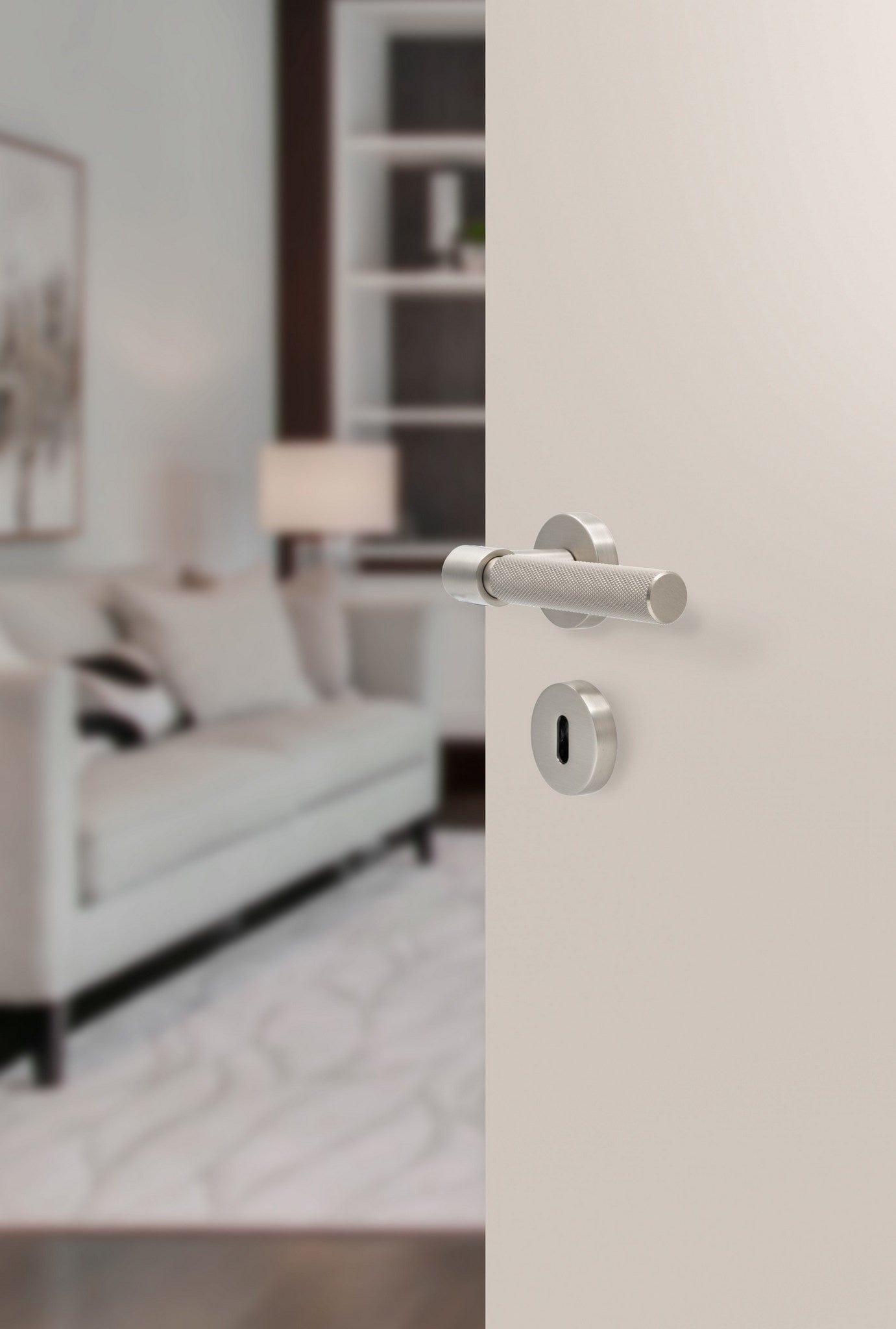 Helix Cross | Dørhåndtag i Børstet Rustfrit Stål Finish L 150 mm (C/C 30 mm) Beslag Design 751013-41 FINICC