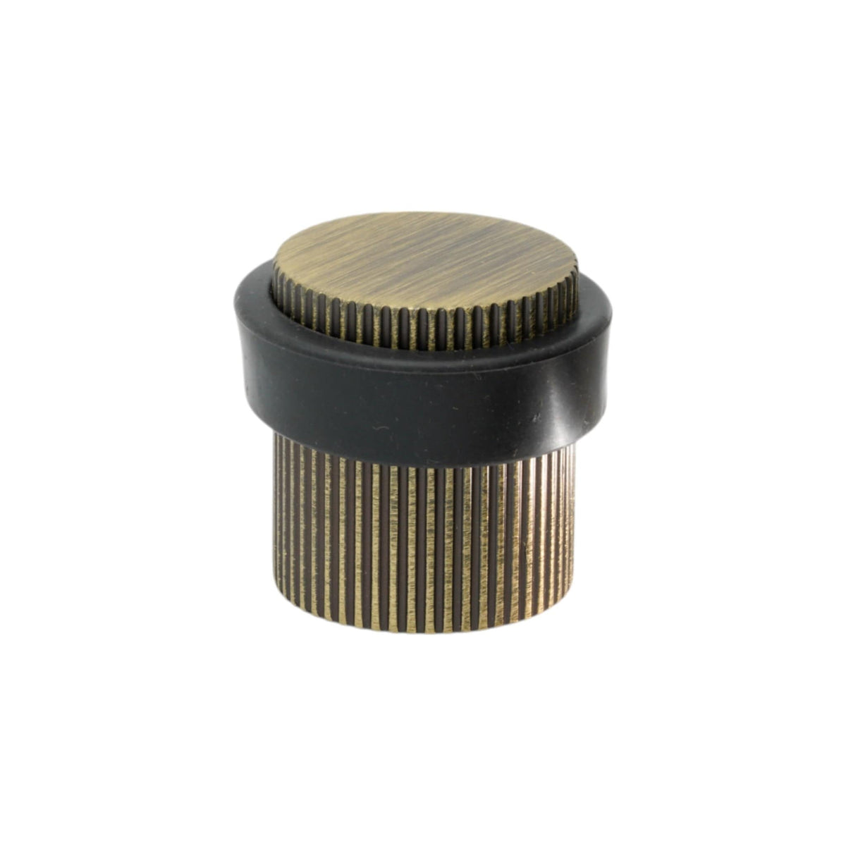 Helix Stripe | Dørstopper i Antik Bronze - gulv monteret Ø 38 mm x H 36 mm Beslag Design 753111-41 FINICC