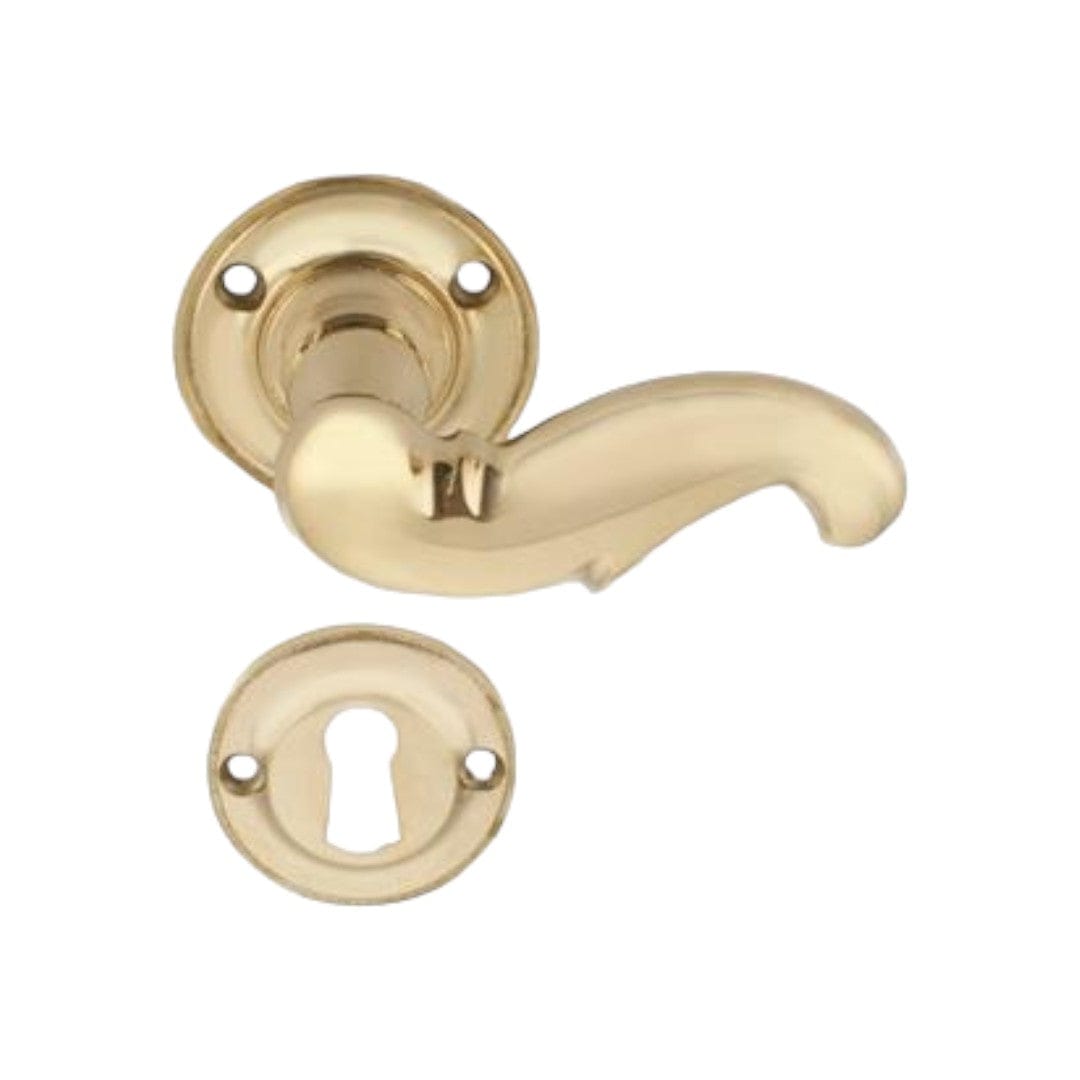 Hellerup 82 | Dørhåndtag i Blank Messing uden Lak (lille model) Et Al KC-200173 FINICC