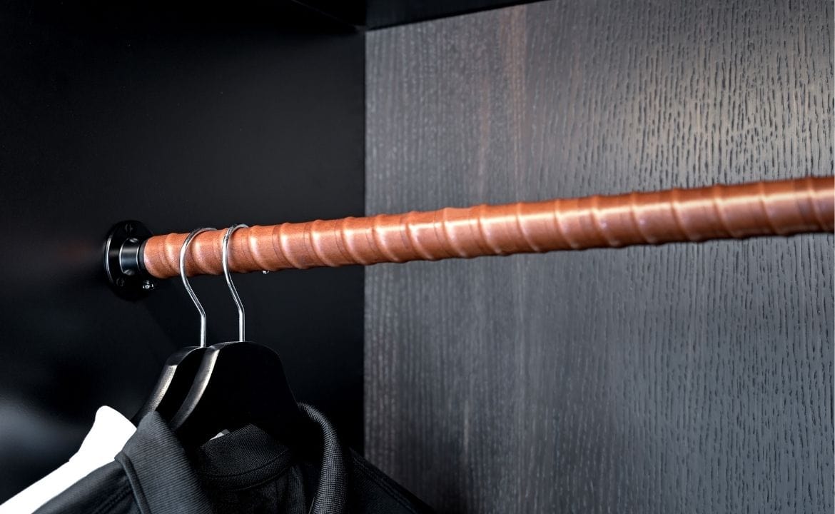 Heritage Twist | Klädstång i Brun Läder / Svart