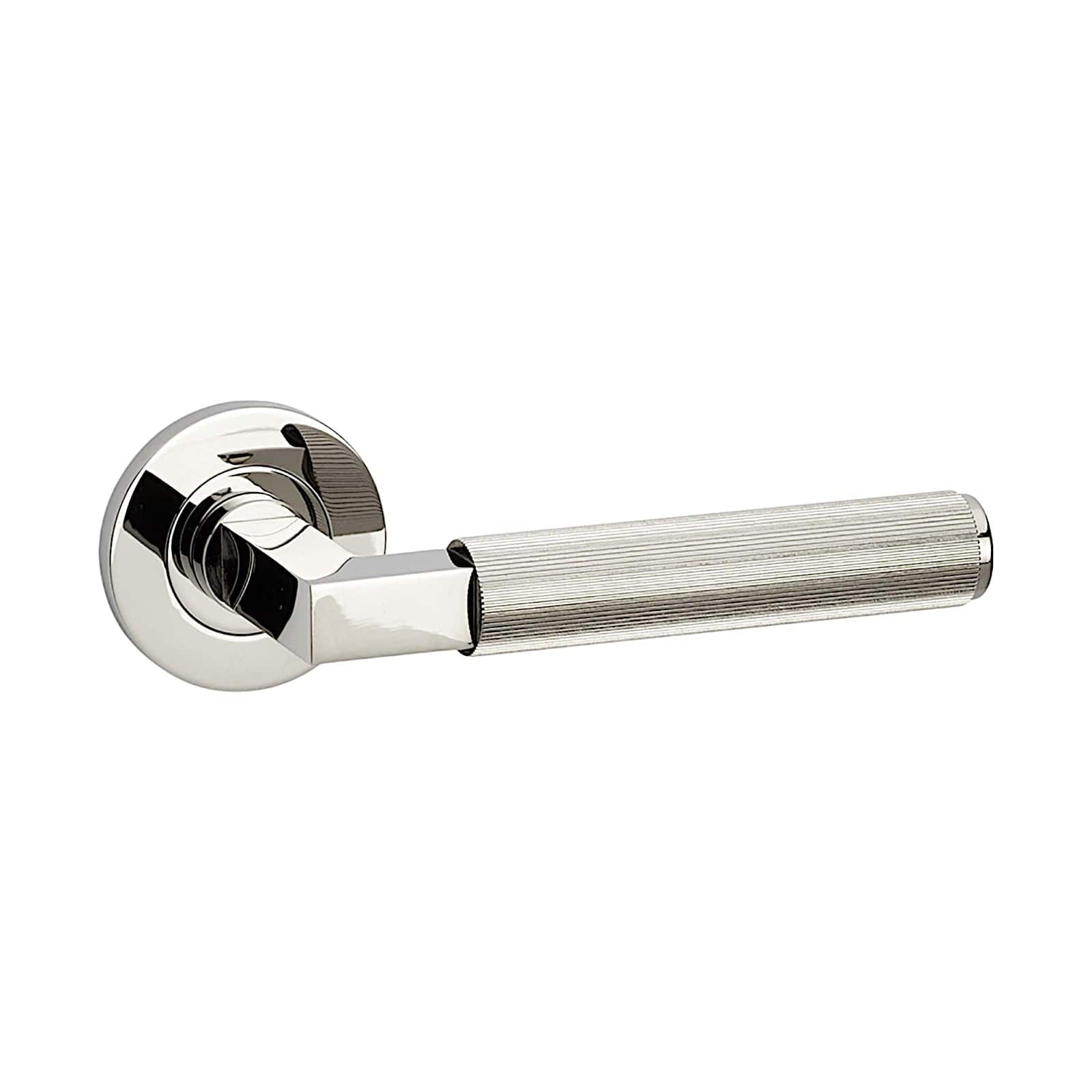 Hurricane Reeded | Dörrhandtag i Blank Nickel