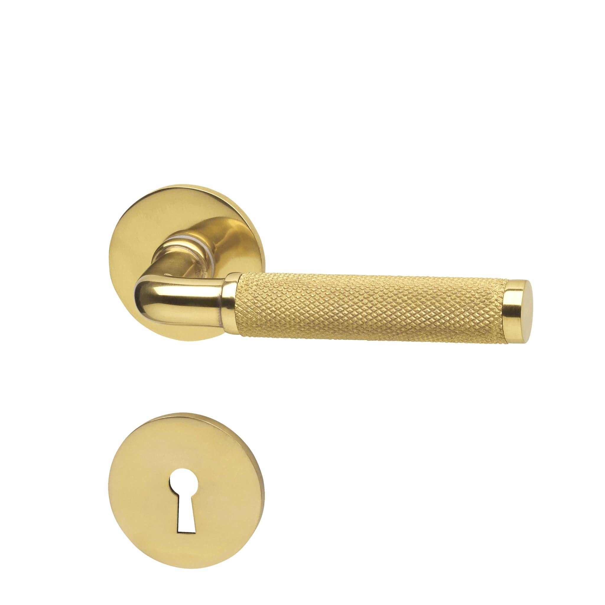 Lexington | Dørhåndtag i Blank Messing med Lak inkl nøgleskilte L 124 mm (C/C 30 mm) Habo HB-18014 FINICC