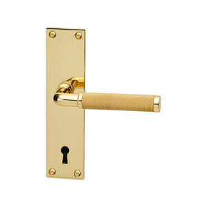 Lexington | Dörrhandtag i Blank Mässing - med lack - på långskylt