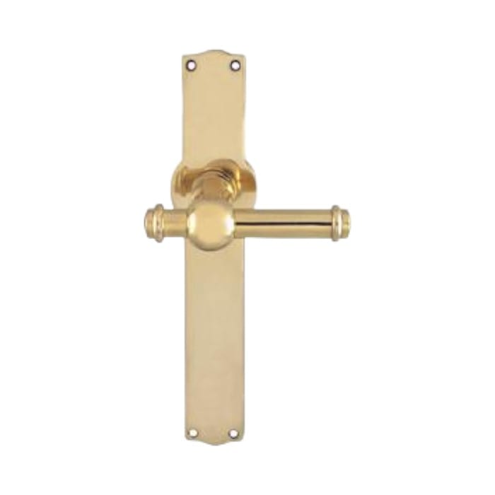 Ordrup 92 | Dørhåndtag i Blank Messing uden Lak på Langskilt (stor model) Et Al KC-200133 FINICC