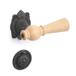 Østerbro | Dörrhandtag i Ask / Svart - 1670/1671 rosetter och nyckelskyltar