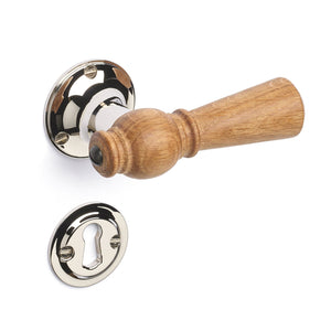 Østerbro | Dörrhandtag i Natur Ek / Nickel - 1770/1771 rosetter och nyckelskyltar