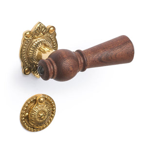 Østerbro | Dörrhandtag i Mahogny / Mässing - 1670/1671 rosetter och nyckelskyltar