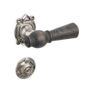 Østerbro | Dörrhandtag i Rökt Ek / Nickel - 1670/1671 rosetter och nyckelskyltar