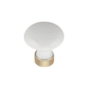 Porc | Knopp i Vit Porslin / Mässing