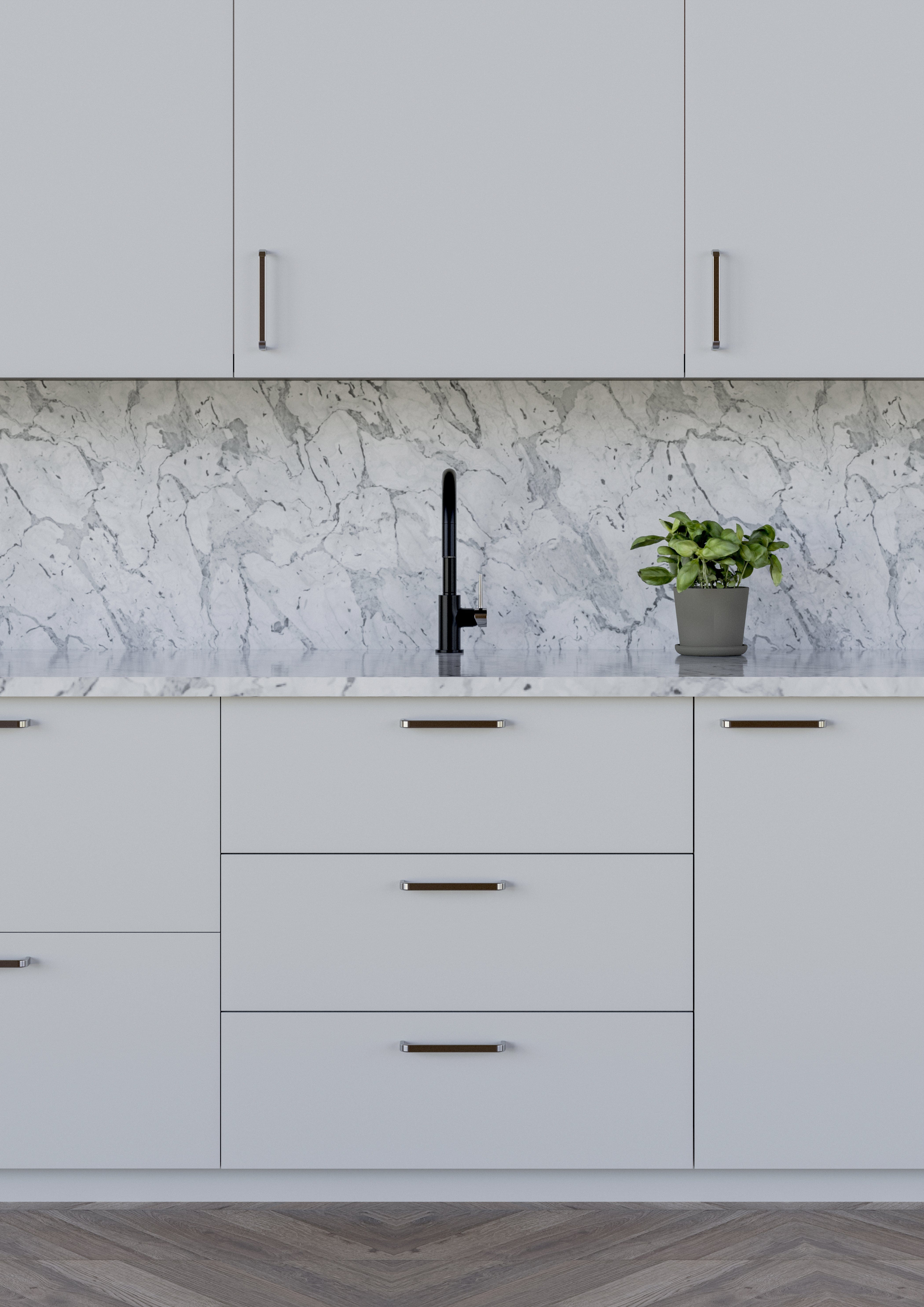 Positano | Greb i Mat Sort L 134 mm (C/C 128 mm) Theofils TF-11872550SP FINICC