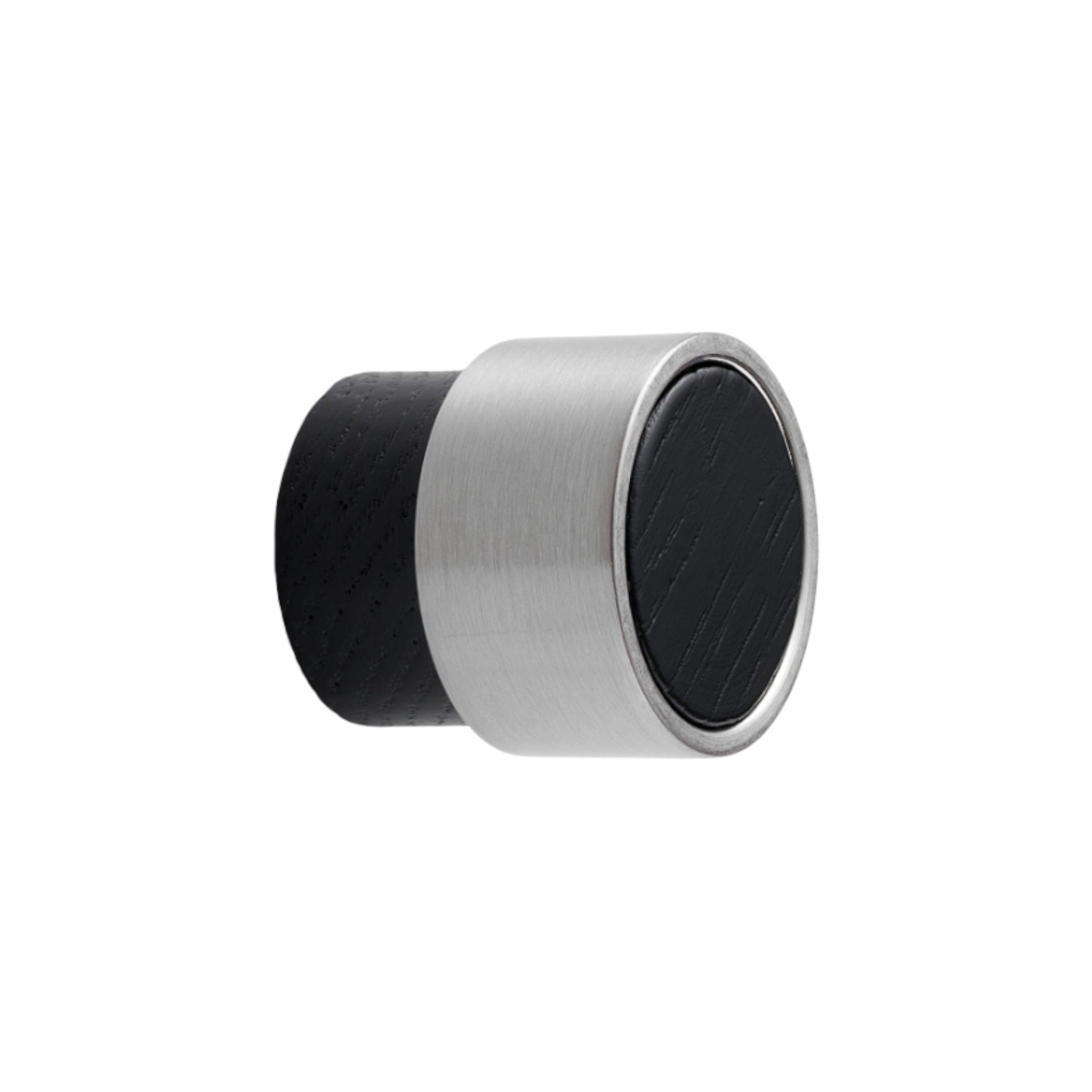 Radio | Knop i Sortbejdset Træ/Rustfrit Stål Finish Ø 26 mm x D 25 mm Vonsild FP-113220026-994/66 FINICC