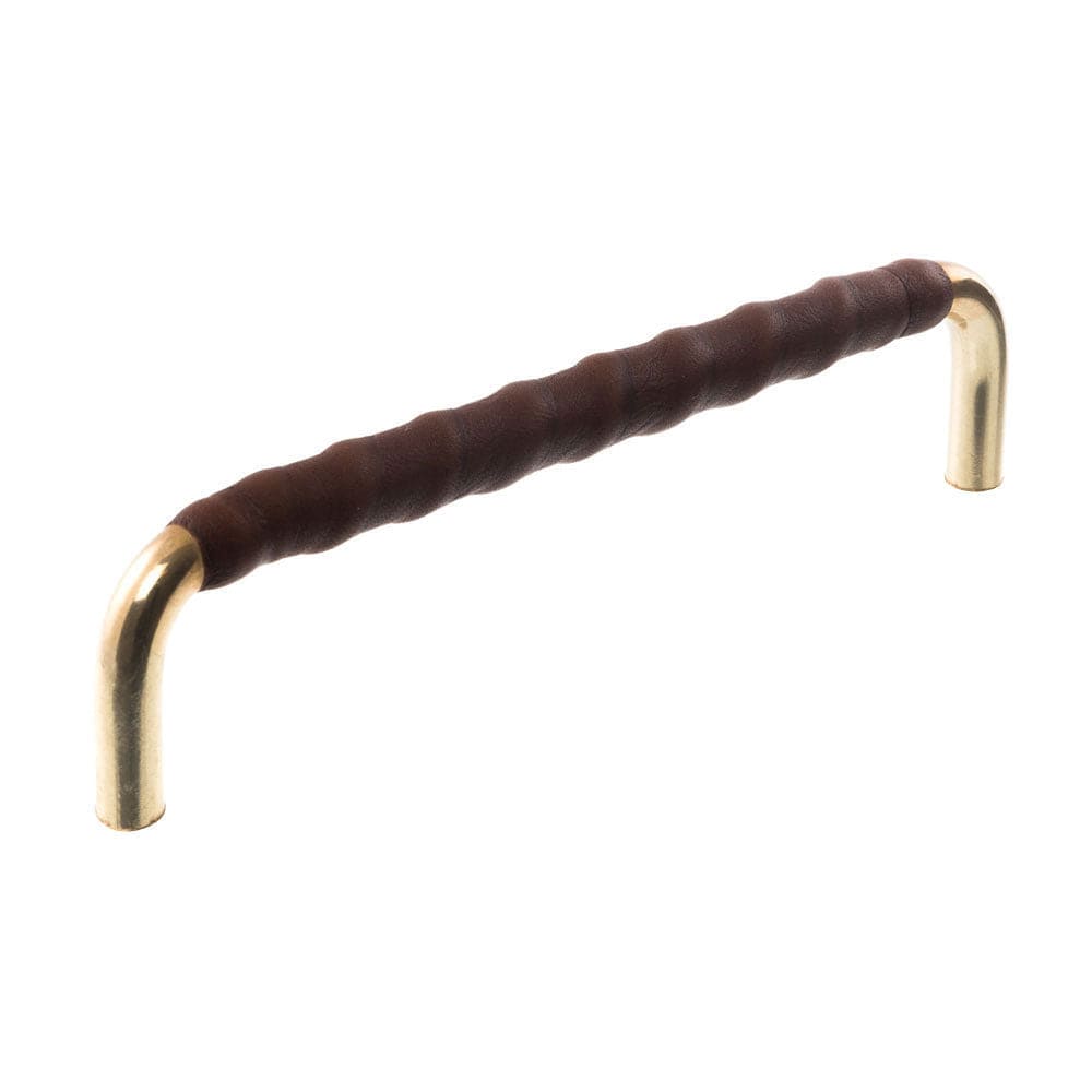 Royal Twist | Greb i Messing med Brun Læder L 135 mm (C/C 128 mm) Et Al LF-7353-128-0132LL FINICC