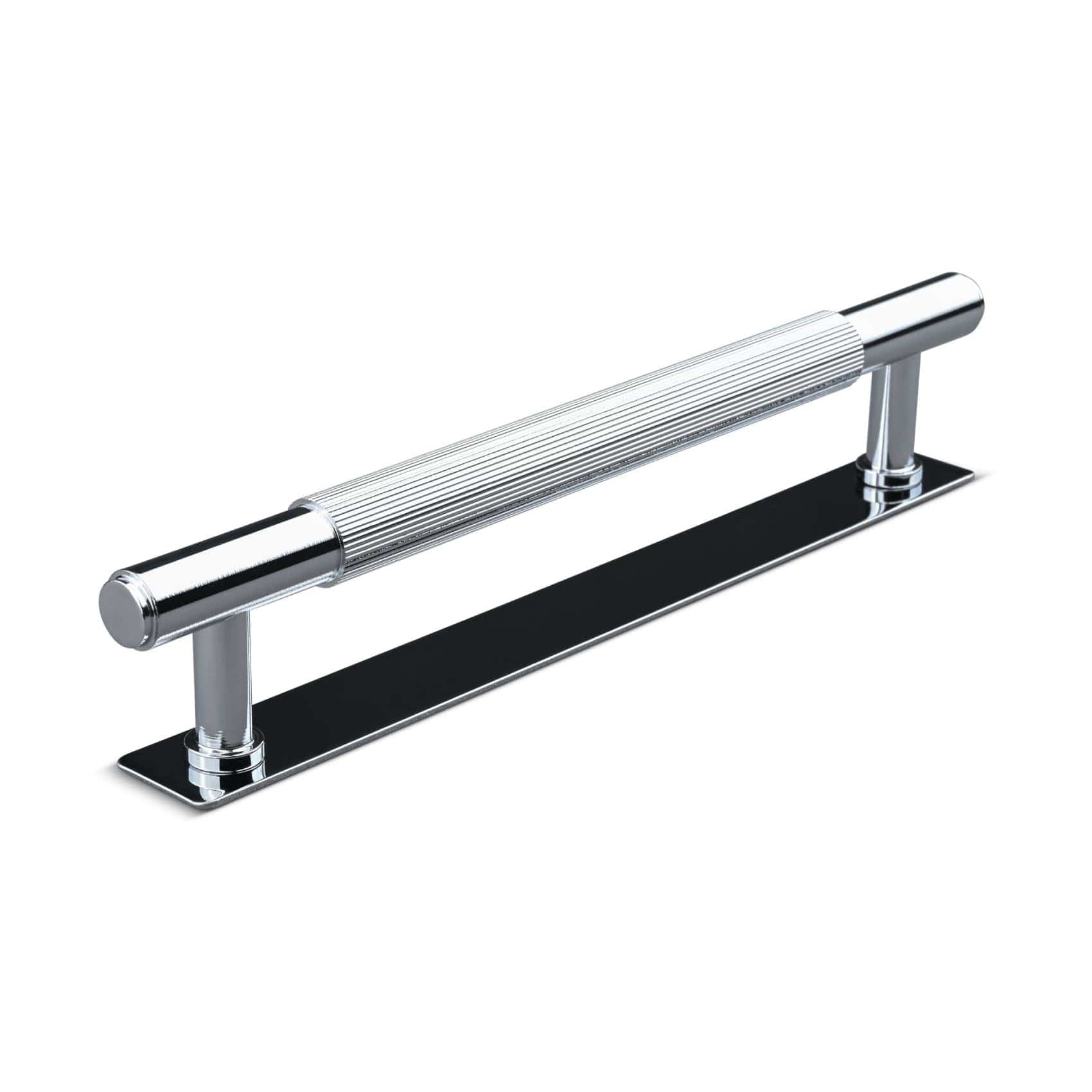 Salo Stripe | Greb i Blank Krom med bagplade L 197 mm (C/C 160 mm) Theofils TF-10200286-BP FINICC