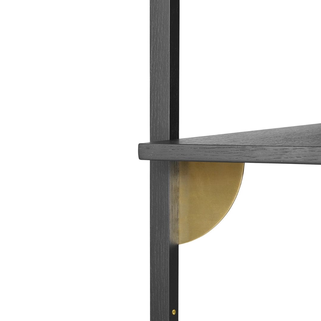 Sector Shelf Single/Narrow - Black Ash/Brass ferm LIVING FL-1103532860 FINICC