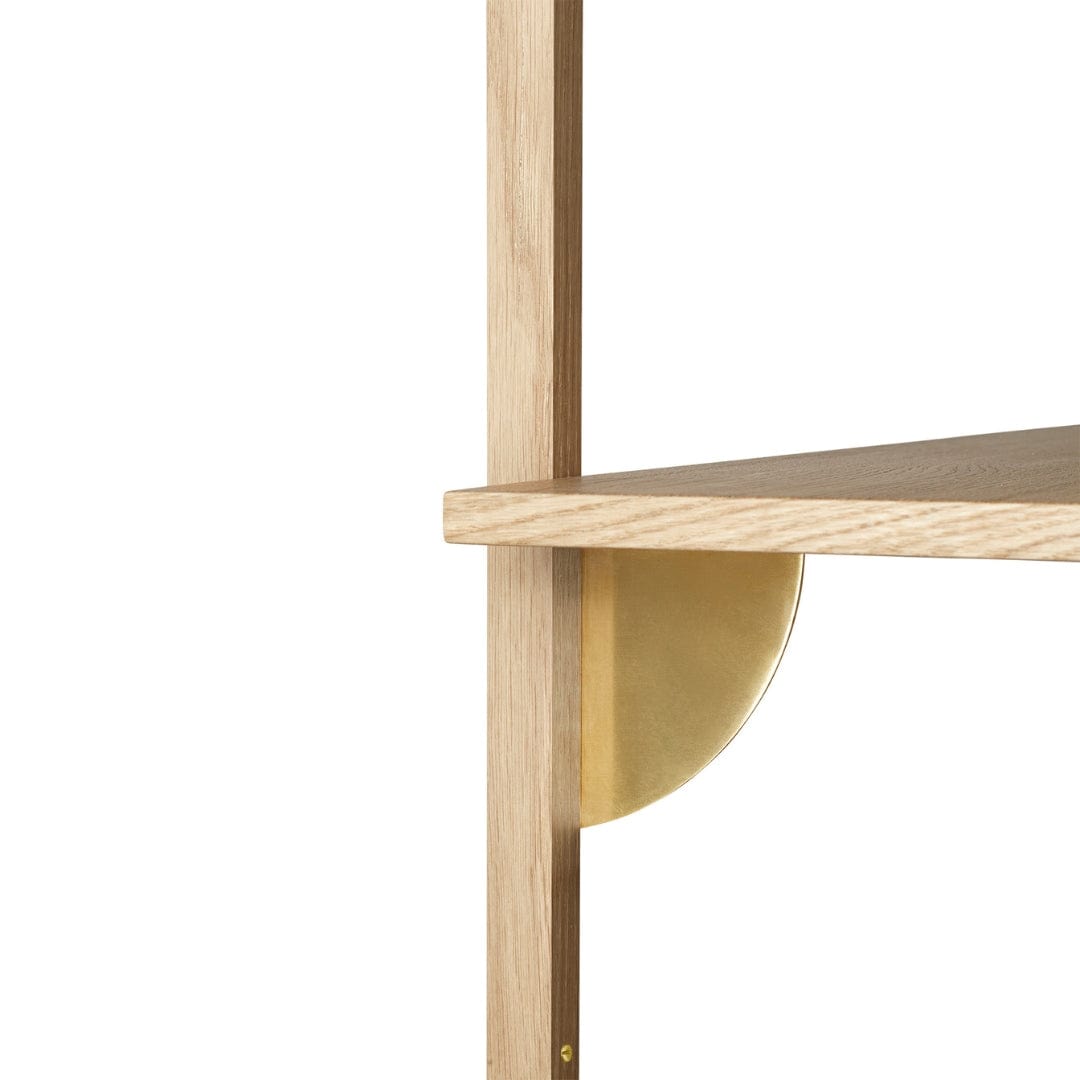Sector Shelf Single/Wide - Oak/Brass ferm LIVING FL-1103432852 FINICC