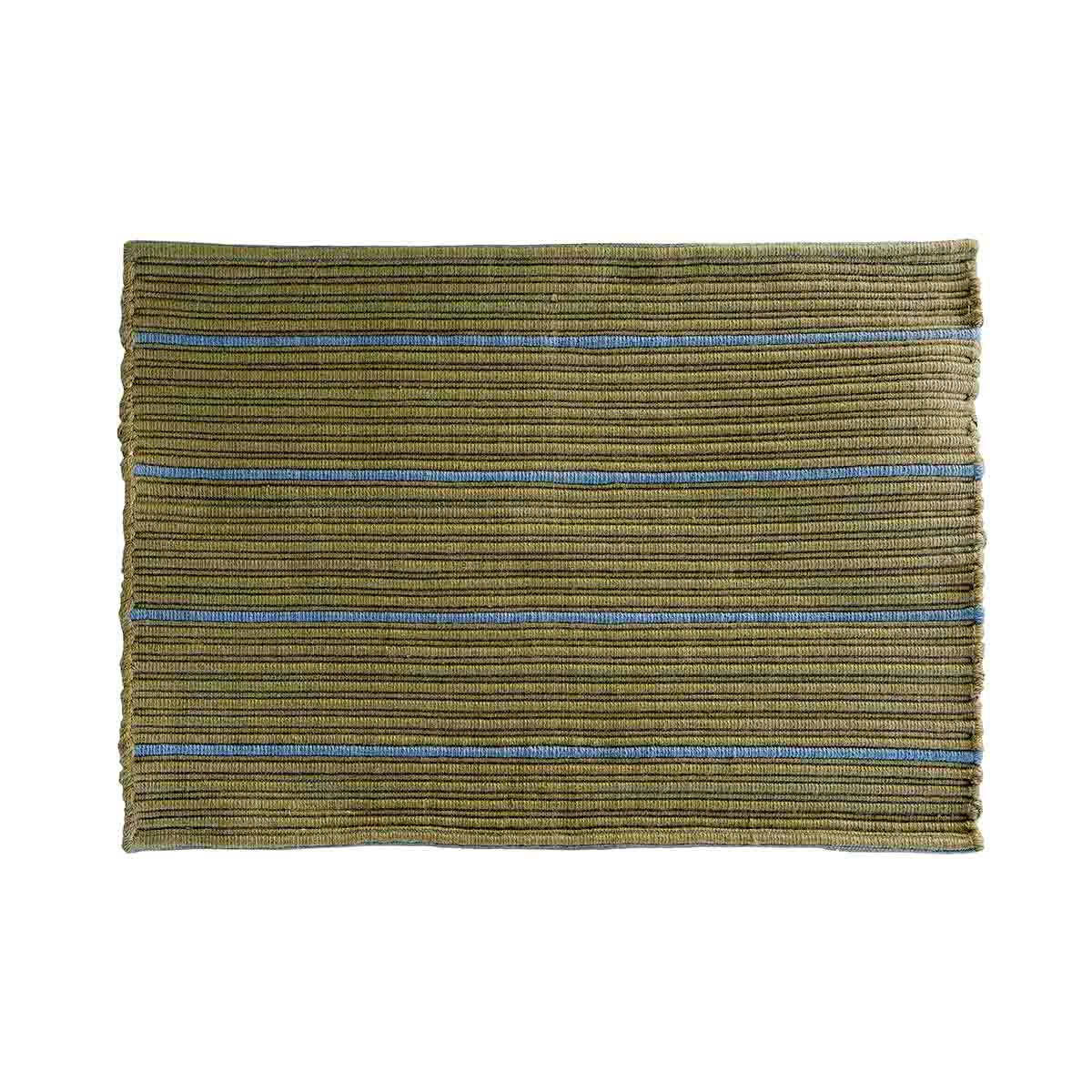 Stripe | Dørmåtte 50X72 Cm - Olive/Blå - Genanvendt Polyester L 72 cm x B 50 cm MOUD Home MH-211211 FINICC