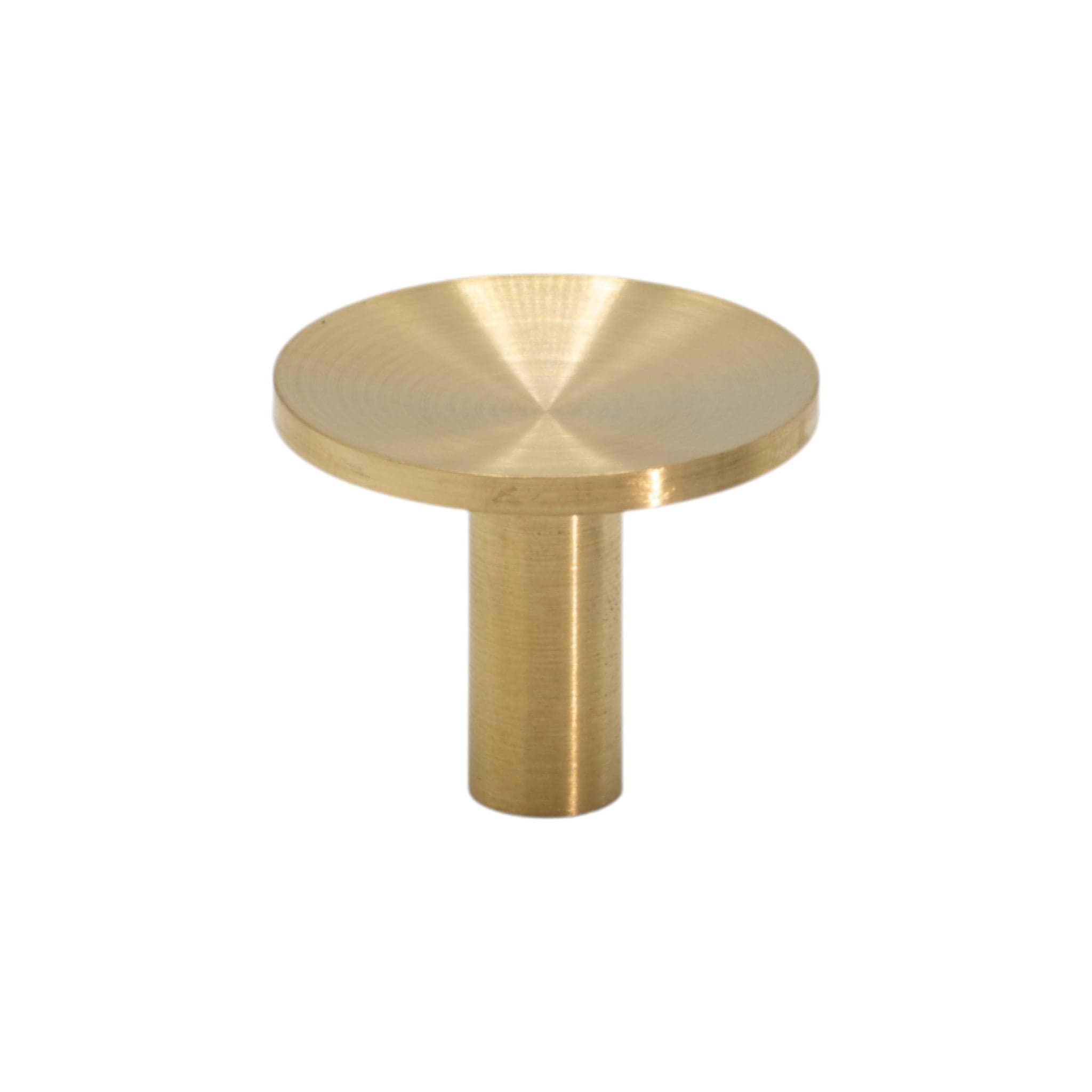 Sture | Knop i Børstet Messing uden Lak Ø 28 mm x D 28 mm Beslag Design 339380-11 FINICC