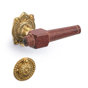 Svanemølle | Dörrhandtag i Mahogny / Mässing - 1670/1671 rosetter och nyckelskyltar