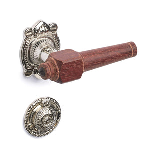 Svanemølle | Dörrhandtag i Mahogny / Nickel - 1670/1671 rosetter och nyckelskyltar