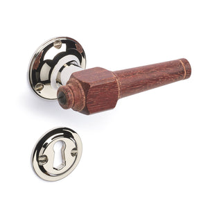 Svanemølle | Dörrhandtag i Mahogny / Nickel - 1770/1771 rosetter och nyckelskyltar