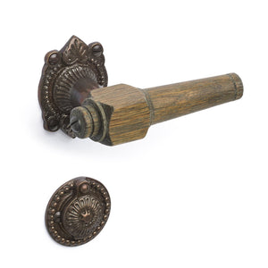 Svanemølle | Dörrhandtag i Rökt Ek / Brunerad - 1670/1671 rosetter och nyckelskyltar