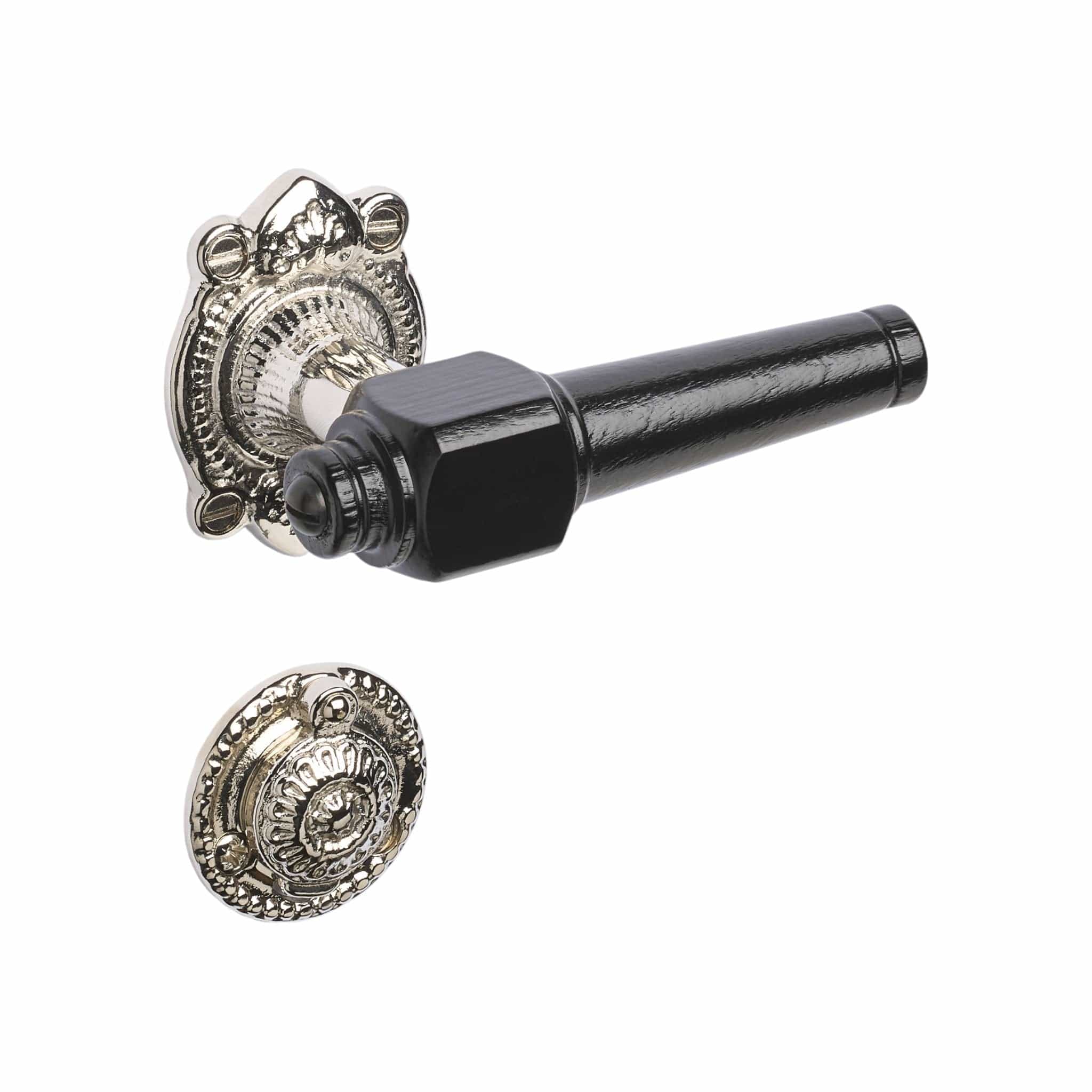 Svanemølle | Dörrhandtag i Svart / Nickel - 1670/1671 rosetter och nyckelskyltar