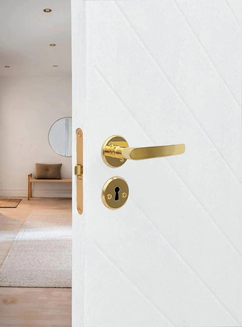 Tårbæk | Dørhåndtag i Blank Messing med Lak inkl nøgleskilte L 115 mm (C/C 30 mm) Sibes KC-200141 FINICC