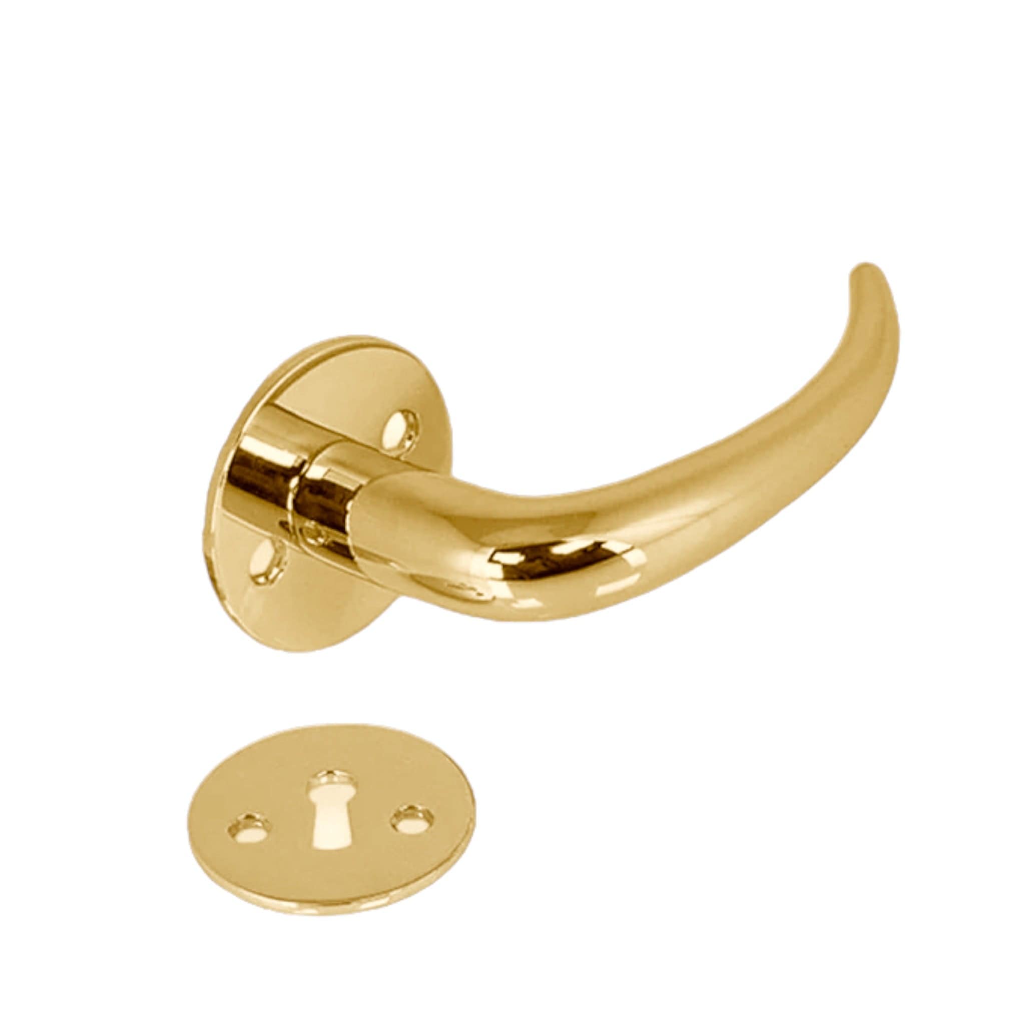 Vedbæk Coupe | Dørhåndtag i Blank Messing med Lak inkl nøgleskilte L 115 mm (C/C 30 mm) Sibes KC-200130 FINICC