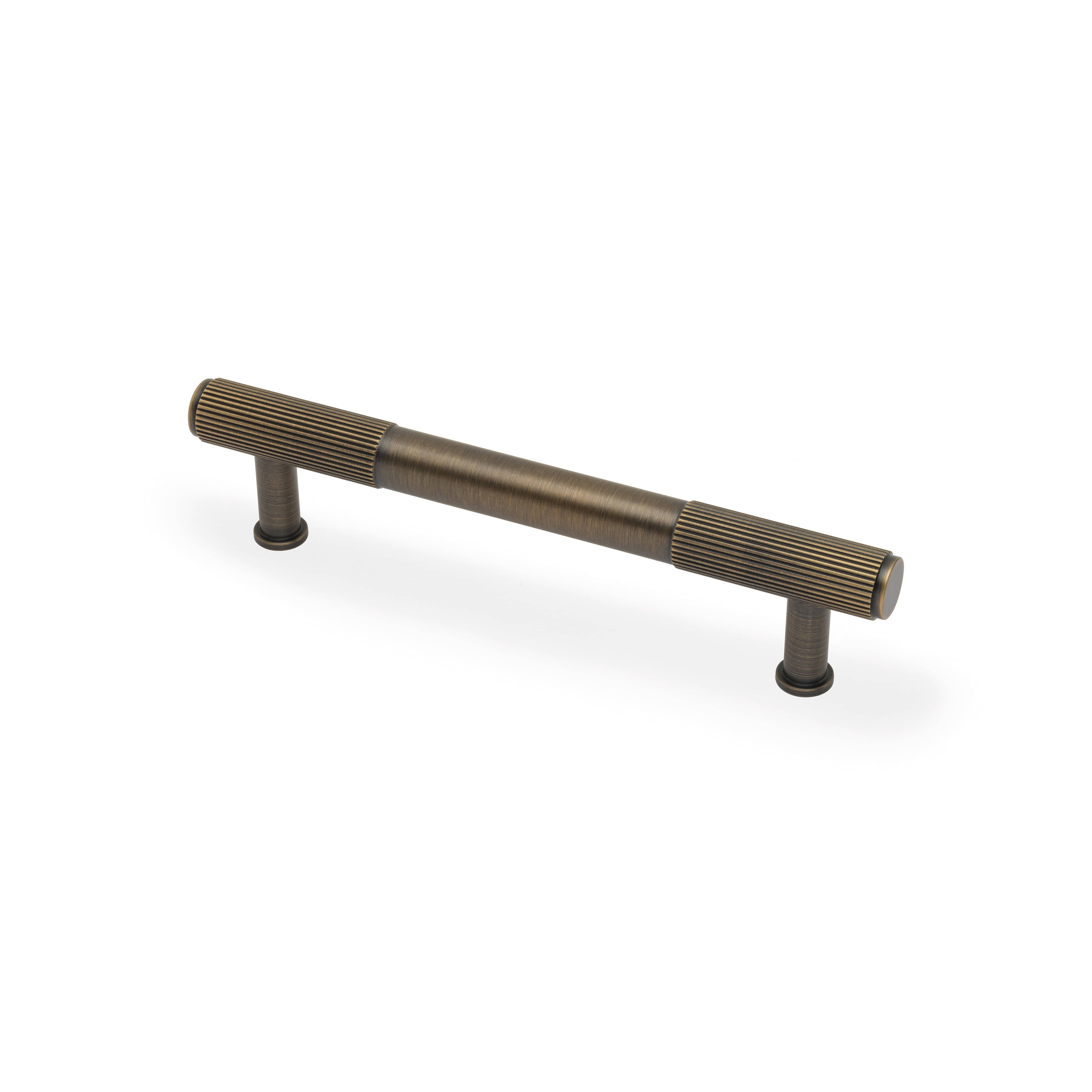Washington Reeded | Greb i Antik Messing L 165 mm (C/C 128 mm) Alexander & Wilks AW854R-128-AB FINICC