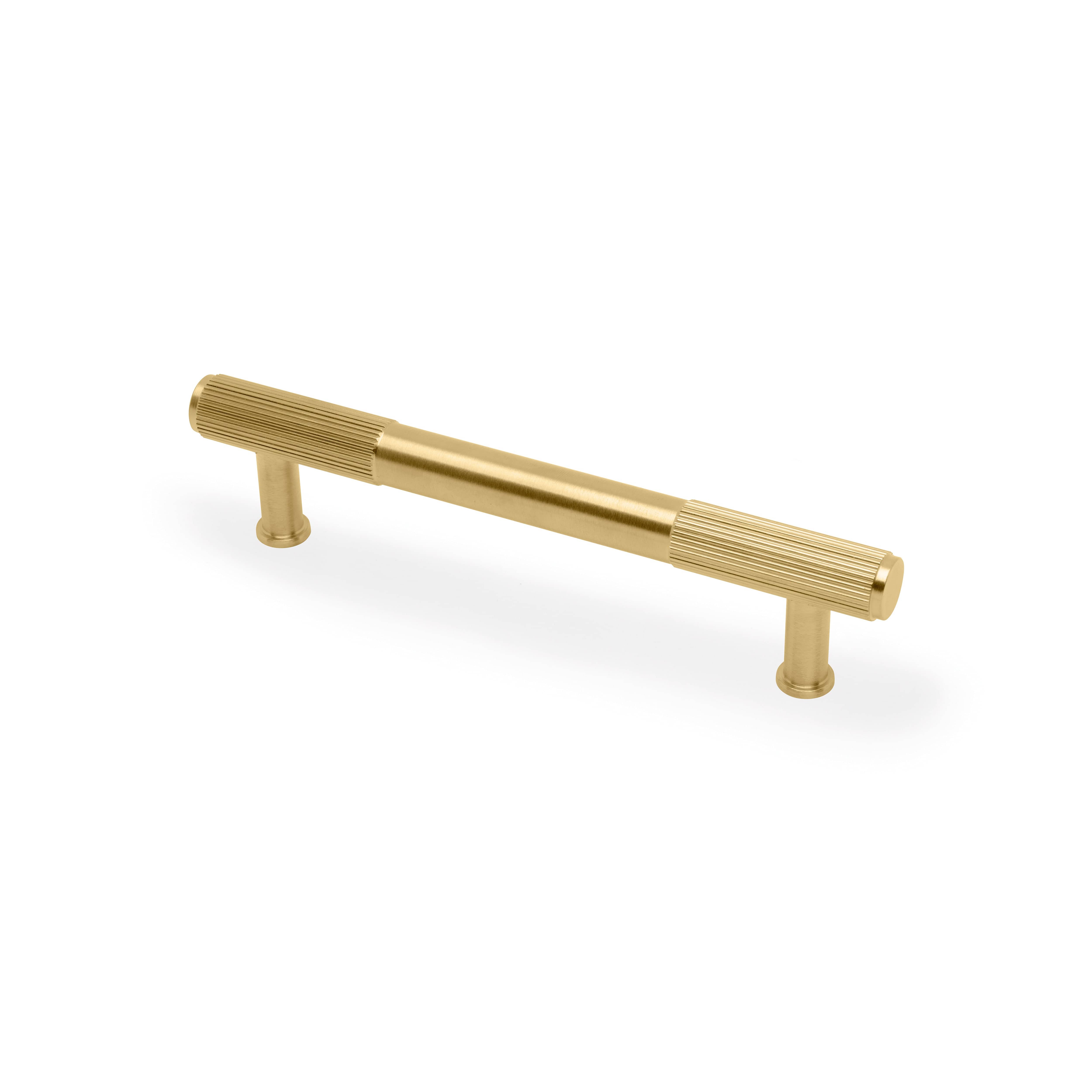 Washington Reeded | Greb i Børstet Messing med Lak L 165 mm (C/C 128 mm) Alexander & Wilks AW854R-128-SBPVD FINICC